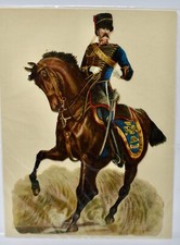 Antique Scrap-large 16*11cm - Royal Horse Artillery Mounted Officer- VGC