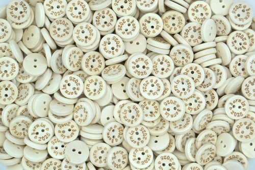 Natural printed wooden - wooden, buttons