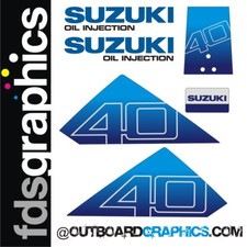 Suzuki DT40hp outboard engine decals/sticker kit (3 hole rear panel model)