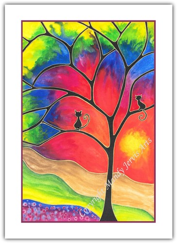 Cats rainbow tree - cats,