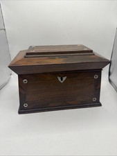 Antique 19th Century Mother Of Pearl Inlaid Tea Caddy