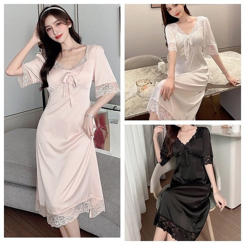 Women lace satin faux - satin,