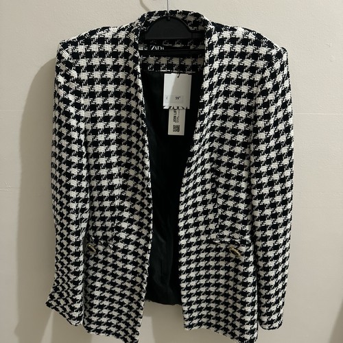Zara black white houndstooth - zara,