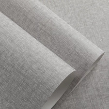 Plain Grey Textured Wallpaper Embossed Thick Woven Linen:Effect Wall Paper.Decor