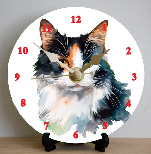 Calico cat clock diy 12cm - cat,