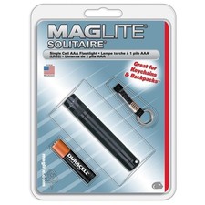 Maglite Solitaire BLACK Keyring torch 1x AAA battery & Keychain - Blister Packed
