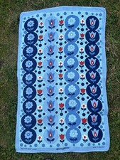 Stunning Irish Cabin Linens ‘Springtime’ Cotton Tea Towel Retro Pattern Rare VGC