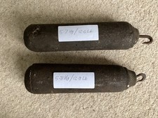 Antique Cast Iron 8 Day Longcase Grandfather Clock Iron Weights 5.7 & 5.8 Kg