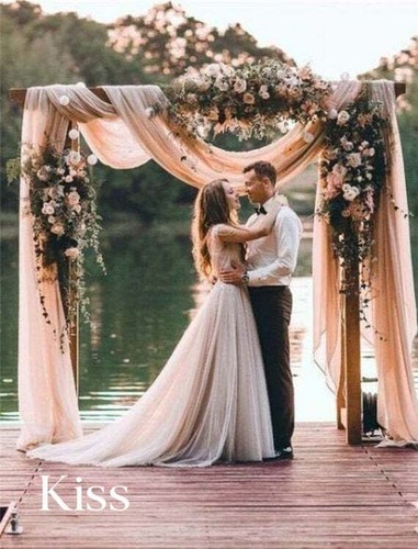 Chiffon fabric wedding arch - chiffon,