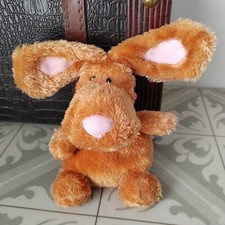 Russ Berrie Bunny Rabbit Beanie Plush Soft Toy Pink Ears & Nose