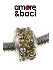 Genuine AMORE & BACI 925 sterling silver YELLOW CZ SPACER charm bead