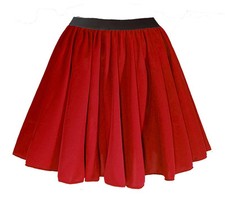 Childs Plain Coloured Skater Skirt Dance Troupe Cheerleader Fancy Dress