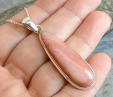 925 Silver PINK OPAL Pendant Chain Necklace P182~Silverwave*uk Jewellery