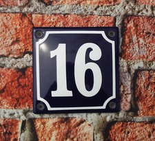 HOUSE NUMBER 16 FRENCH ENAMEL