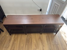 IKEA FJALLBO TV Stand Cabinet Open Shelving, Black and Wood 150cm