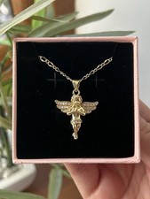 14k cherub baby pendant - cherub,