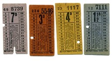 West Riding Automobile Co. Ltd. 4 bus tickets.