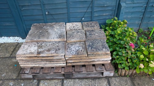 Riven buff paving slabs - riven,