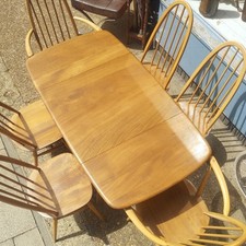 Ercol Drop Leaf Dining suite Table 383 4x chairs 365  Suffolk 