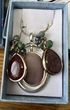 Beautiful Chatoyant Quartz Dangle Necklace & Earrings Gift set