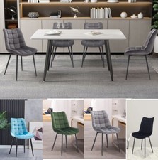 Set 2/4/6 Modern Velvet Kitchen Dining Chairs Lounge Soft Padded Seat Metal Legs