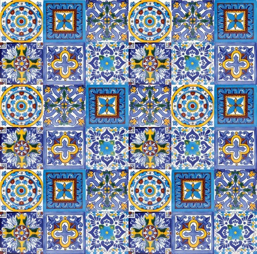 Blue and yellow mexican - blue,