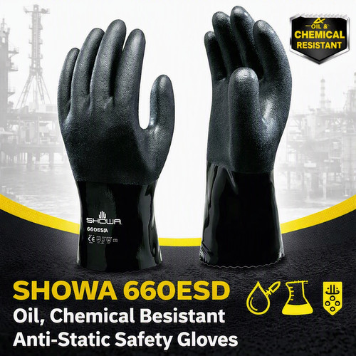 Showa 660esd black pvc work - black,