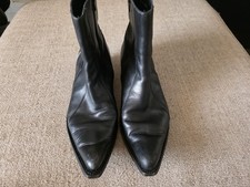 GENUINE VINTAGE HARLEY DAVIDSON , LOW CUT FULL LEATHER ZIP BOOTS , SIZE 45