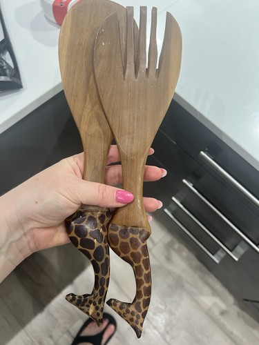 Hand carved wooden - wooden, giraffe