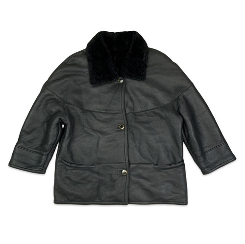 Vintage 80s black shearling - vintage,