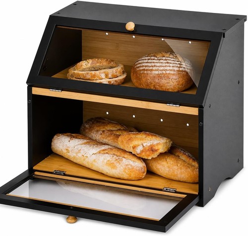 Bamboo bread bin double - double, layer