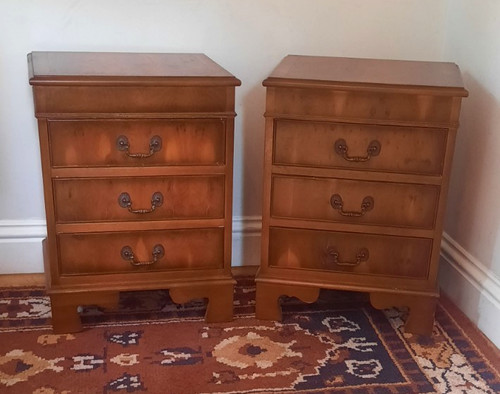 Vintage pair three drawer - pair,