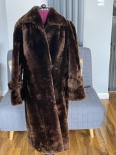 Vintage Beaver Style Brown Fur Coat Size 10/12