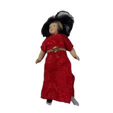 8.5" Porcelain Doll In Red