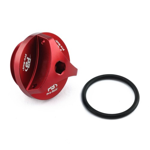 Aluminium oil filler cap - oil, red