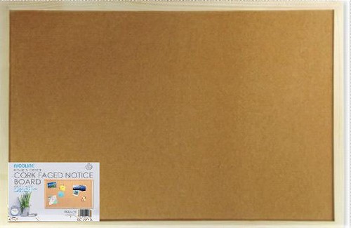 Cork notice board - board, wooden