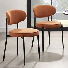 Dusk Mia Orange Matte Velvet Set of 2 Dining Chairs RRP £90