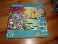 LIGHTHOUSE VIEW  1000 PIECE CORNER PIECE JIGSAW PUZZLE PRELOVED GOOD  CLEAN COND