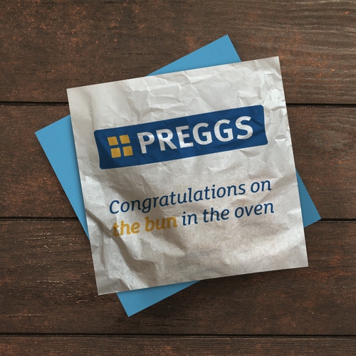 Preggs square card funny bun - preggs,