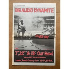 BIG AUDIO DYNAMITE OTHER 99 POSTER SIZED original music press advert from 1988 -