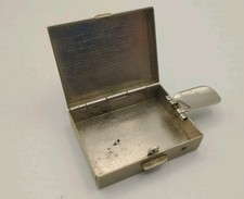 Vintage Ashtray Steel for Hand Bag or pocket  USED item with pop up lid and rest