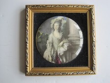 Staffordshire Fine Ceramics Framed hand-made English Ceramic Miniature - Lady