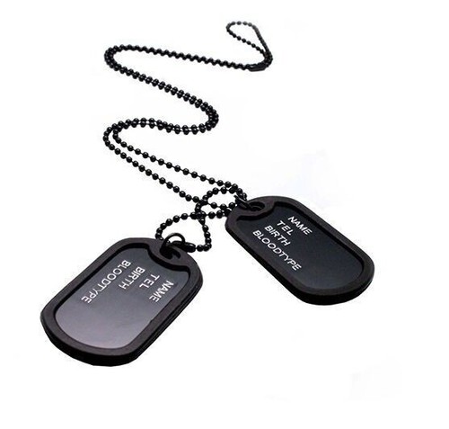 Black double nameplate - black,