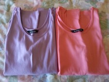 LADIES BONMARCHE VEST TOPS SIZE SMALL COLOUR PINK/LILAC
