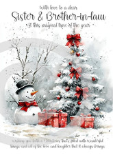 Sister and Brother In Law  A5 Size Christmas Card and Red Envelope