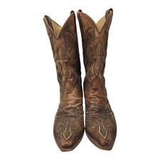 Corral Vintage Cross & Wings Square Toe Cowboy Western Boots A1993 Men's 9.5 D