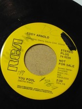 Eddy Arnold - You Fool / You Don't Need Me Anymore (7", Promo)