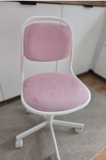 Ikea ÖRFJÄLL Children's Desk Chair. White/Vissle Pink. Height Adjustable