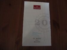 Rover 200 series Car Sales Brochure 214Si, 214SLi, 214GSi, 216GSi 1989 VGC