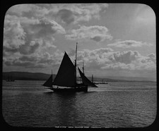 Magic Lantern Slide BOATS ON THE CLYDE FROM PRINCES PIER C1890 VICTORIAN PHOTO 